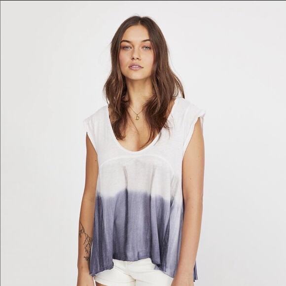 Free People Tops - NWT Free People paradise dip dye tee lilac fog M